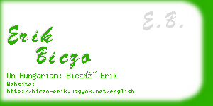 erik biczo business card